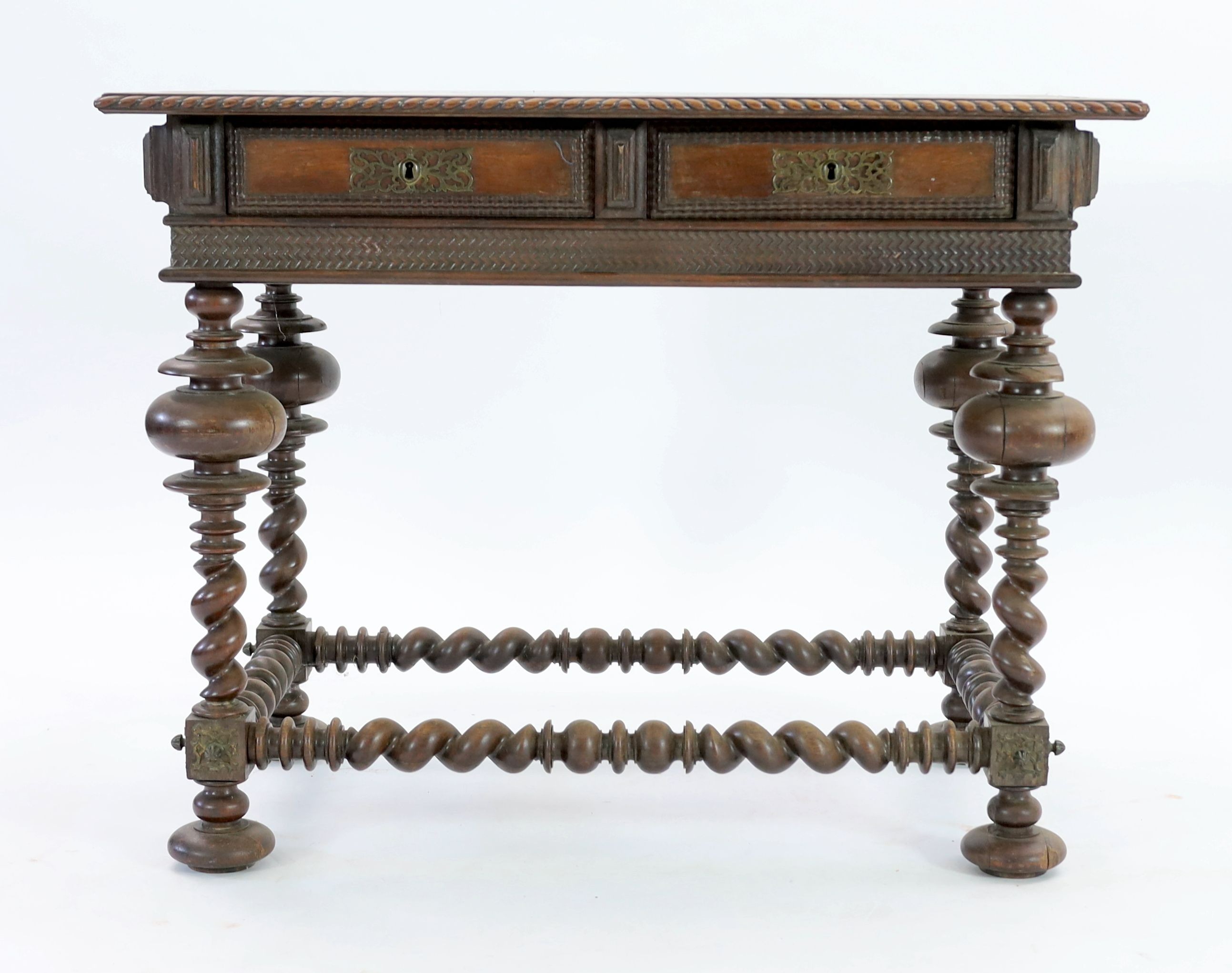 An 18th century Portuguese Colonial rosewood centre table, W.103cm D.63cm H.80cm